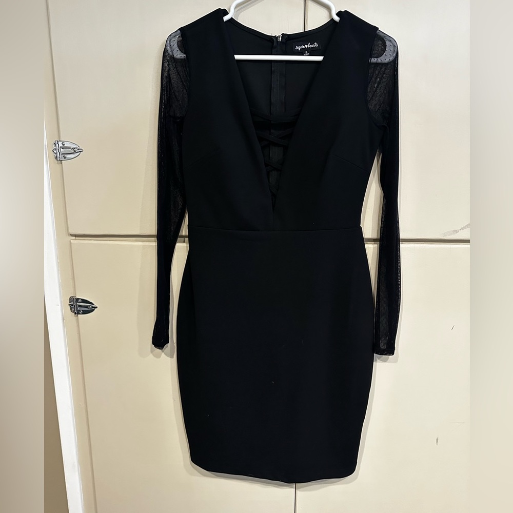 Black midi fitted dress size 9